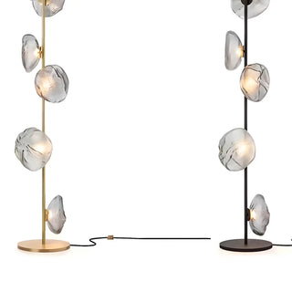 ZOWALA - 6-Light Abstract Glass Black Floor Lamp Image - 12