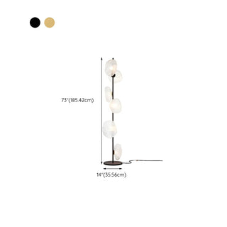 ZOWALA - 6-Light Abstract Glass Black Floor Lamp #size