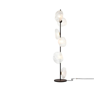 ZOWALA - 6-Light Abstract Glass Black Floor Lamp Image - 3