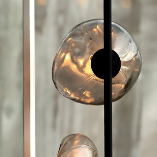 ZOWALA - 6-Light Abstract Glass Black Floor Lamp Image - 4