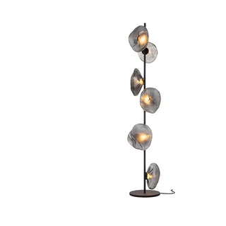 ZOWALA - 6-Light Abstract Glass Black Floor Lamp Image - 5