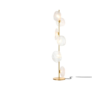 ZOWALA - 6-Light Abstract Glass Black Floor Lamp Image - 6