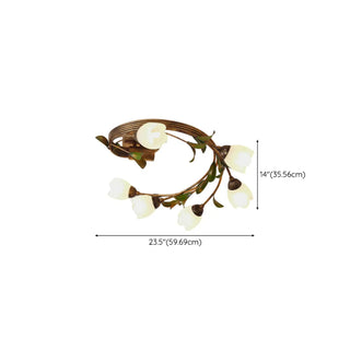 ZOWALA - Medium Flower Branch Semi-Flush Mount Light 6-Light #size