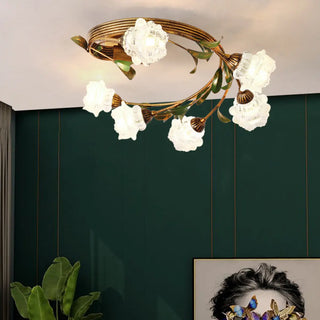 ZOWALA - Medium Flower Branch Semi-Flush Mount Light 6-Light Image - 2