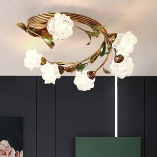 ZOWALA - Medium Flower Branch Semi-Flush Mount Light 6-Light Image - 4