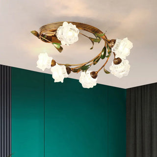 ZOWALA - Medium Flower Branch Semi-Flush Mount Light 6-Light Image - 5