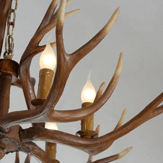 ZOWALA - 6-Light Resin Large Farmhouse Antler Chandelier Image - 5