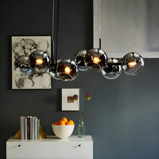 ZOWALA - 8-Light Globe Contemporary Glass Island Light Image - 2