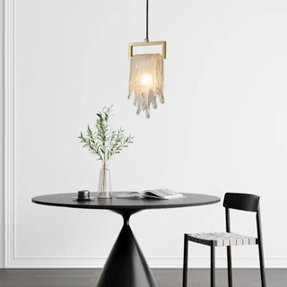 ZOWALA - Creative Abstract Crystal Living Room Gold Pendant Light Image - 3