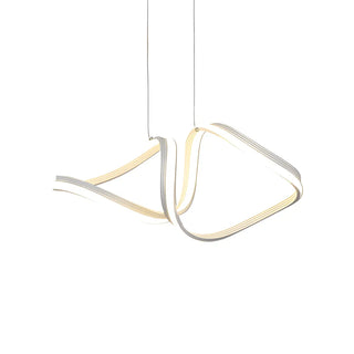 Minimalist Abstract LED Twisted Chandelier Dining Room Image - 3