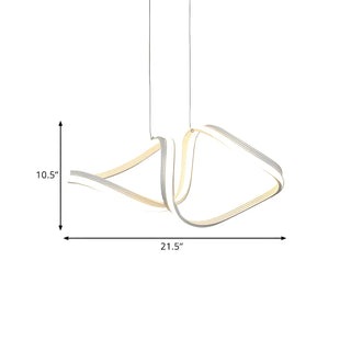 Minimalist Abstract LED Twisted Chandelier Dining Room #size