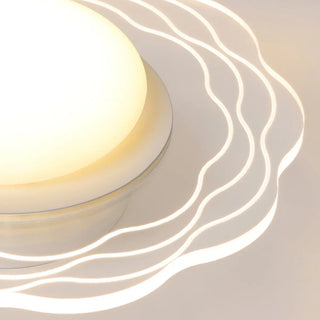 Corridor Mini White Round Wave Flush Mount Ceiling Lamp Zawala Image - 12
