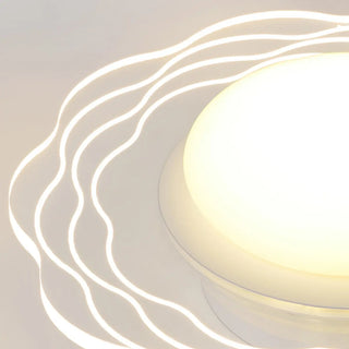 Corridor Mini White Round Wave Flush Mount Ceiling Lamp Zawala Image - 14