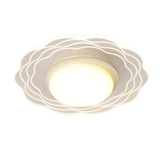 Corridor Mini White Round Wave Flush Mount Ceiling Lamp Zawala Image - 15