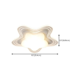 Corridor Mini White Round Wave Flush Mount Ceiling Lamp Zawala #size