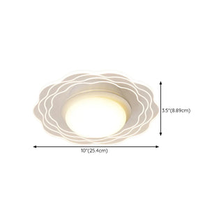 Corridor Mini White Round Wave Flush Mount Ceiling Lamp Zawala Image - 18
