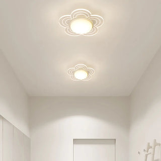 Corridor Mini White Round Wave Flush Mount Ceiling Lamp Zawala Image - 3