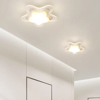 Corridor Mini White Round Wave Flush Mount Ceiling Lamp Zawala Image - 6