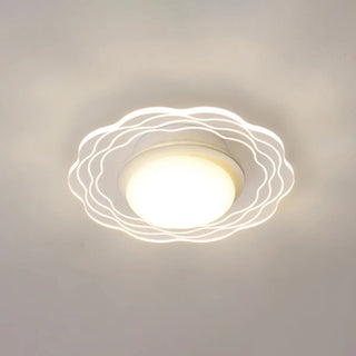 Corridor Mini White Round Wave Flush Mount Ceiling Lamp Zawala Image - 7