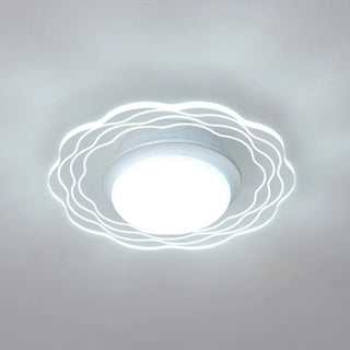 Corridor Mini White Round Wave Flush Mount Ceiling Lamp Zawala Image - 8