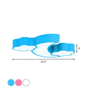 ZOWALA - Cloud Moon Acrylic Bedroom Medium Blue Kids Chandelier #size