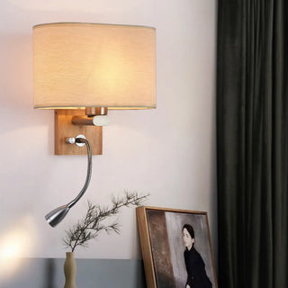 Adjustable Rustic Wood Geometric Metal Wall Sconce Zawala Image - 3