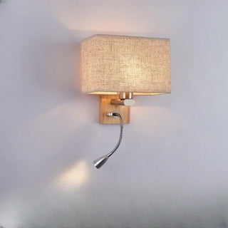 Adjustable Rustic Wood Geometric Metal Wall Sconce Zawala Image - 6