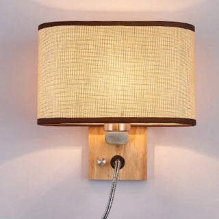 Adjustable Rustic Wood Geometric Metal Wall Sconce Zawala Image - 7