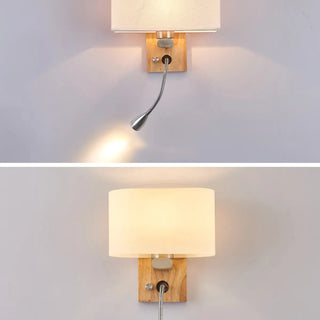 Adjustable Rustic Wood Geometric Metal Wall Sconce Zawala Image - 8