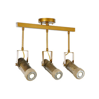 ZOWALA - Industrial Bamboo Wood Adjustable Semi-Flush Mount Lamp Image - 11