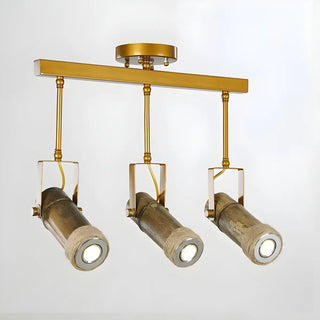ZOWALA - Industrial Bamboo Wood Adjustable Semi-Flush Mount Lamp Image - 16