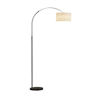 ZOWALA - Adjustable Black Arc Fabric Barrel Floor Lamp Image - 10