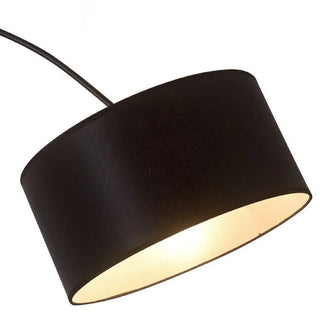 ZOWALA - Adjustable Black Arc Fabric Barrel Floor Lamp Image - 6