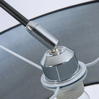 ZOWALA - Adjustable Black Arc Fabric Barrel Floor Lamp Image - 7