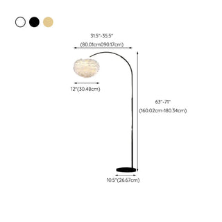 ZOWALA - Adjustable Black Dome Arched LED Floor Lamp Image - 15