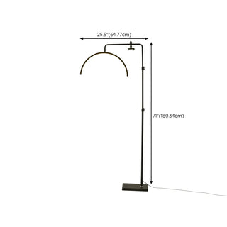 Adjustable C-Shaped Black Arc Metal LED Floor Lamp Zawala #size