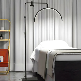 Adjustable C-Shaped Black Arc Metal LED Floor Lamp Zawala Image - 3