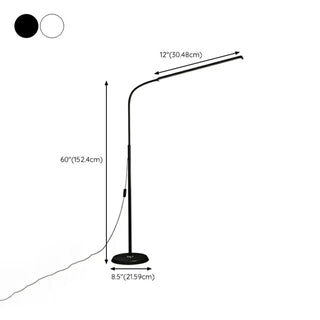 ZOWALA - Adjustable Black Rectangular Metal Floor Lamp #size
