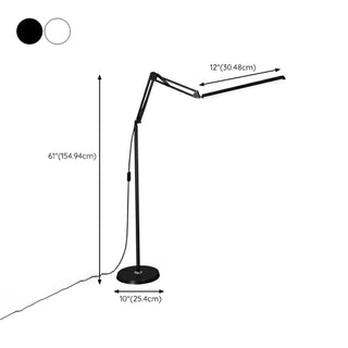 ZOWALA - Adjustable Black Rectangular Metal Floor Lamp Image - 17
