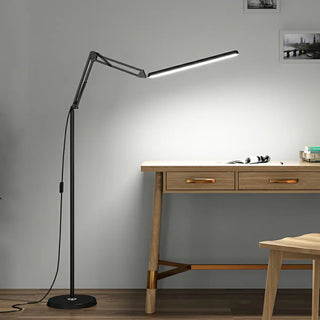ZOWALA - Adjustable Black Rectangular Metal Floor Lamp Image - 5
