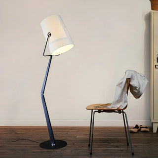 Adjustable Simple Black Barrel Swing Arm Floor Lamp Zawala Image - 5
