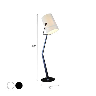 Adjustable Simple Black Barrel Swing Arm Floor Lamp Zawala #size