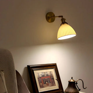 Adjustable Ceramic Shade Cone Brass Reading Wall Lamp Zawala Image - 1