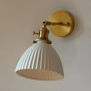 Adjustable Ceramic Shade Cone Brass Reading Wall Lamp Zawala Image - 10