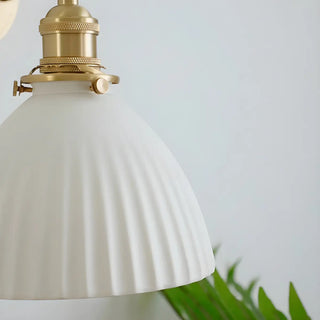 Adjustable Ceramic Shade Cone Brass Reading Wall Lamp Zawala Image - 12