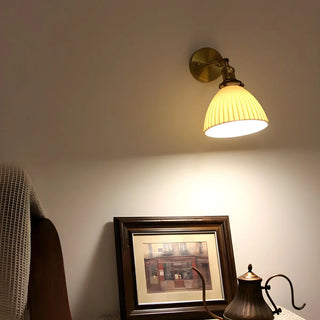 Adjustable Ceramic Shade Cone Brass Reading Wall Lamp Zawala Image - 14