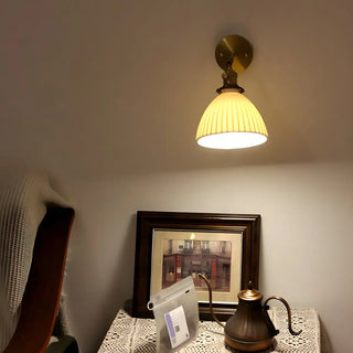 Adjustable Ceramic Shade Cone Brass Reading Wall Lamp Zawala Image - 15