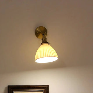 Adjustable Ceramic Shade Cone Brass Reading Wall Lamp Zawala Image - 6