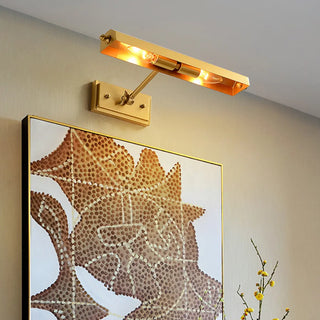 Adjustable Brass Straight Dual LED Vanity Light  Zawala Image - 1