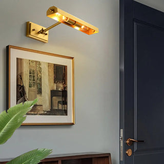 Adjustable Brass Straight Dual LED Vanity Light  Zawala Image - 2